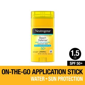 Neutrogena Beach Defense Face & Body Sunscreen Stick SPF 50+, 1.5 oz