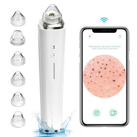 WiFi Visible Facial PoreCleanser with HD Camera Pimple AcneComedone Extractor Kit with 6 Suction HeadsElectric Blackhead Suction Tool